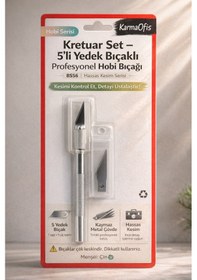 Resim Profesyonel Kretuar Set 5 Yedek Uçlu Hassas Hobi Bıçağı Maket, El Sanatları & Detay Kesim 