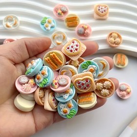 Resim 20 adet Miniatur Yiyecek Temalı Kolyeler, Reçine Takı Kolyeleri, DIY Takı Yapımı, Anahtarlık Aksesuarları ve Masa Dekorasyonları için Mükemmel 
