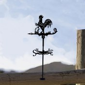 Resim 1 adet, Demir Siluet Bahçe Sanatı Görkemli Horoz Rüzgar Gülü Dekoratif Uç, Çiftlik Yard Ev Dekor Süsleme Için Metal Weathercock, Açık Bahçe Çim Veranda Ev, Çit Direği, Sera, Ahır 