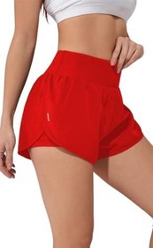 Resim Ghassy Co. Kadın 2 in 1 Running Sports Athletic Gym Telefon Cepli Kısa Taytlı Şort 