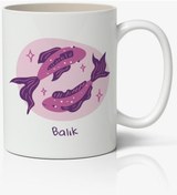 Resim Balık Burcu Baskılı Kupa Bardak 2- Baskılı Kahve Kupa Bardak 