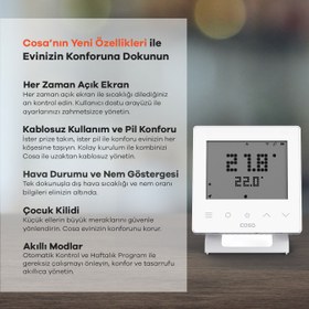 Resim Cosa Akıllı Oda Termostatı Kablosuz Kombi Kontrolü 