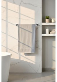 Resim 4'lü Gri Greek Havlu Set %100pamuk - 2 Adet El Havlusu 50x90 Ve 2 Adet Banyo Havlusu 70x140 Gri 