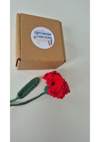 Resim Öğretmene Özel Hediye Karanfil Amigurumi Kitap Ayracı 