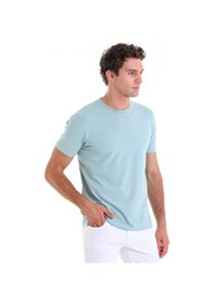 Resim Hatemoğlu Mint Regular Fit Düz Pamuklu Bisiklet Yaka Triko Tişört Mint 