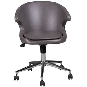 Resim Serçe Gri Deri Toplantı Koltuğu Gri 