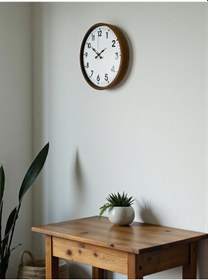 Resim 36 Cm Kahverengi Dekoratif Duvar Saati Beyaz - Kahverengi 