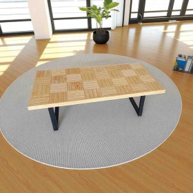 Resim Mirrorss Doğal Orta Sehpa Vernikli 120 x 60 cm Ofis Salon Sehpası Retro Tasarım 