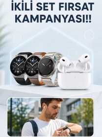 Resim Renklime Aynalı Bluetooth Kulaklık Yeni Nesil Akıllı Saat Titreşimli Nabız Ölçer Spor Modları 