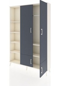 Resim Arges Dolap 6 Raflı 4 Kapaklı Tek Askılı 132x30x195 Aytaşı-an... Aytaşı 