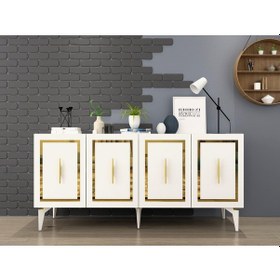 Resim Vanessa Konsol Beyaz-altın 