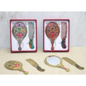 Resim Çiçekli Ayna Ve Tarak Seti Küçük Boy 