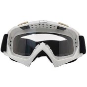 Resim Motosiklet Gözlükleri Off-road Motosiklet Gözlükleri Açık Hava Bisiklet Cam Kask Sürüş Kayak Gözlükleri Beyaz Çerçeve Şeffaf Levha 