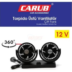 Resim Gözpar Oto Carub 12 Volt Çiftli Torpido Üstü Vantilatör Ayarlı 