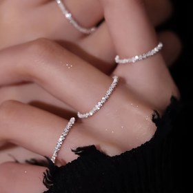 Resim 1 Adet Minimalist Tarzı Yüzük Parıldayan Tasarım Günlük Kıyafetlerle Uygun Parti Aksesuarları Gece Kulübü İçin Mükemmel Dekor Yığınlanabilir Takı 