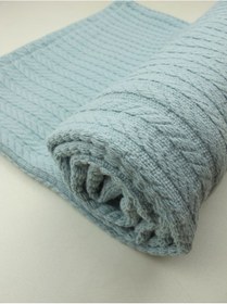 Resim Örgü Desen Bebek Battaniyesi Mavi 100 110 Cm Çok Renkli 