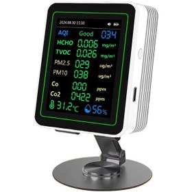 Resim Tenfowee Zn-mt14 Beyaz Ayaklı Hava Kalite Monitörü - 12 Farklı Parametre Co, Co2, Pm2.5, Hcho Tespiti, Ekranda Grafik Ve Karşılaştırma Özelliği 