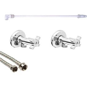 Resim Yücel Taharet Borusu Uzun+2 Adet Taharet Musluğu 