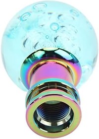 Resim Gonetre Vites Topuzu Vites Değiştirme kafası Vites Topuzu Ile M8 M10 adaptörü Evrensel Akrilik şeffaf Kabarcık tarzı Vites Değiştirme kafası Araba Için (Açık mavi) 