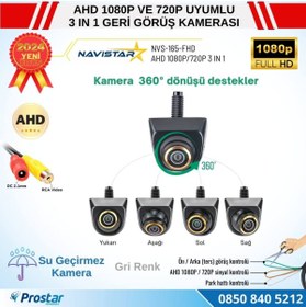 Resim Navistar Ayarlanabilir Başlıklı AHD 1080P ve 720P Çevrilebilir 170 Derece Geniş Açılı Geri Görüş Kamerası 