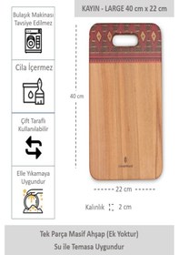 Resim Yekpare Masif Ahşap Sunum Kesme Tahtası Desenli Kayın Large 7 