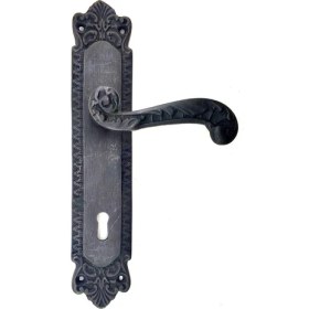 Resim Antika Tarz Dekoratif Pirinç Sultan Oda Kapı Kolu - 270X54MM, Oksit 