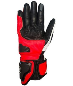 Resim Ebakbak Motosiklet Eldiveni Racing Full Koruma Leather Deri Motorcu Eldiven Red 