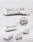 Resim Velura Home & Living Armin Akıllı Köşe Koltuk Takımı & Modern Modüler Yataklı Köşe Takımı - Beyaz v101 