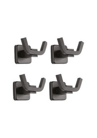 Resim Ahlez Kare Mat Siyah İkili Bornoz Askılık 4 Adet Siyah 