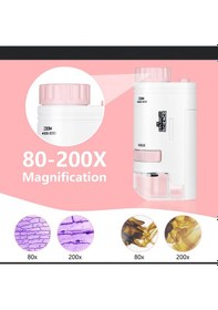 Resim Mini Mikroskop Led Işık İle Gözlem Öğrenme İçin Yüksek Çözünürlük 