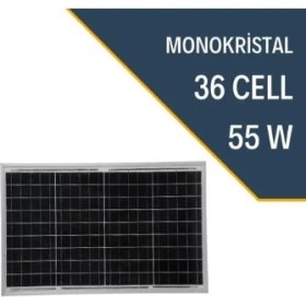 Resim Lexron 55W Monokristal Güneş Paneli 