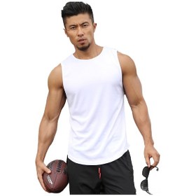 Resim Monyee Erkek Spor Atlet, Koşu Egzersiz İçin Havadar, Teri Emici Ve Hızlı Kuruyan, Beyaz Xl Bx001 Beyaz 