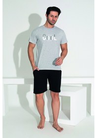 Resim Remsa Erkek Şort Tshirt Pijama Takımı 25252 Gri Gri02 