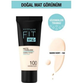 Resim Maybelline New York Fit Me Matte Poreless Fondöten - 100 Warm İvory 