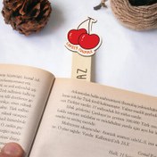 Resim Kiraz Simgeli İsimli Ahşap Kitap Okuma Ayracı 