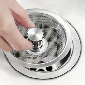 Resim Topshop1 Gümüş Gri 3.26x0.98 Inç Paslanmaz Çelik Lavabo Filtresi - Merkezi Düğmeli Kolay Temizlenir 
