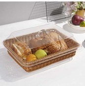 Resim Besthome1 Küçük Boy 25x35cm Akrilik Ekmek Sepeti, Manşetli, İpek Taklit Örgü, Sebze-meyve Sulama, Atıştırmalık Saklama Sepeti, Çok Renkli 