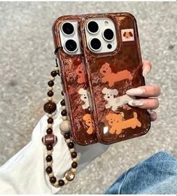 Resim iPhone 14 Pro Uyumlu Aksesuarlı Charm Kılıf, Bej 