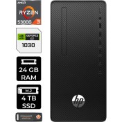 Resim Hp 295 G9 Amd Ryzen 3 5300G 24GB 4tb SSD GT1030/4GB Fdos 6D391EA Masaüstü Bilgisayar & Per4 USB Bellek 6D391EAP325 