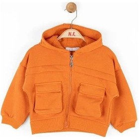 Resim Nk Kids Kız Çocuk Kapüşonlu Fermuarlı Fulya Hırka-14794 Turuncu 