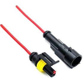 Resim Kablolu 1-Pin Su Geçirmez Konnektör Takımı 