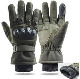 Resim Motiva Soğuk Hava Taktik Eldiven Içi Tüylü Bilek Lastikli Korumalı Askeri Airsoft 