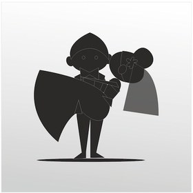 Resim Folyo Sticker Mutlu Çocuk 200cm Uzunluk Siyah 