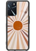 Resim Spoyi Oppo A-16 Retro Güneş Tasarımlı Glossy Telefon Kılıfı 