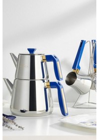 Resim Karaca Piramit Midi Medium Dark Blue Çaydanlık Takımı 7695820607165 