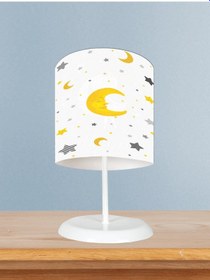 Resim Mekta Home Bebek Ve Çocuk Odası Ay Ve Yıldız Desenli Abajur 