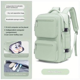 Resim Motion003 Nane Yeşili 15.6" Laptop Çantası - Ayakkabı Bölmeli Büyük Kapasiteli Sırt Çantası Nane Yeşili 
