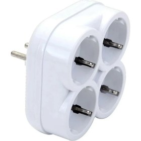 Resim De-Pa 10004 Topraklı 16 Amper 250 Volt Beyaz 4'lü Çok Amaçlı Golyat Priz 