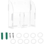 Resim Neevoyu Duvarlı/üstü Yerleştirilebilir 2 Bölmeli Akrilik Kumanda Saklama Kutusu - Su Geçirmez Ev Ofis Otel Organizatörü 