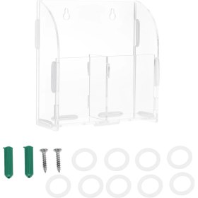 Resim Neevoyu Duvarlı/üstü Yerleştirilebilir 2 Bölmeli Akrilik Kumanda Saklama Kutusu - Su Geçirmez Ev Ofis Otel Organizatörü 